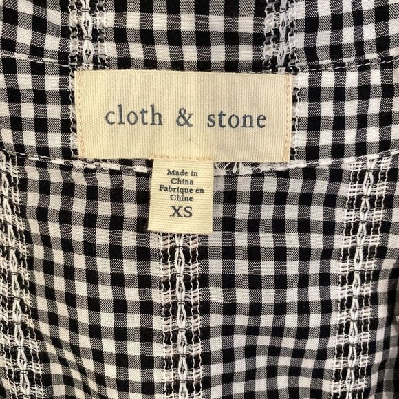 Cloth & Stone Women’s Black/White Checkered Top XS - Picture 8 of 9